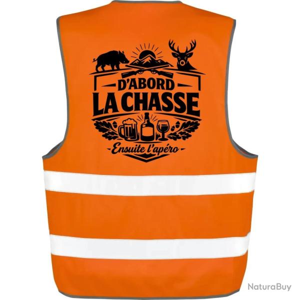 Gilet Chasse - La chasse avant l'ap�ro - Grand gibier - Orange