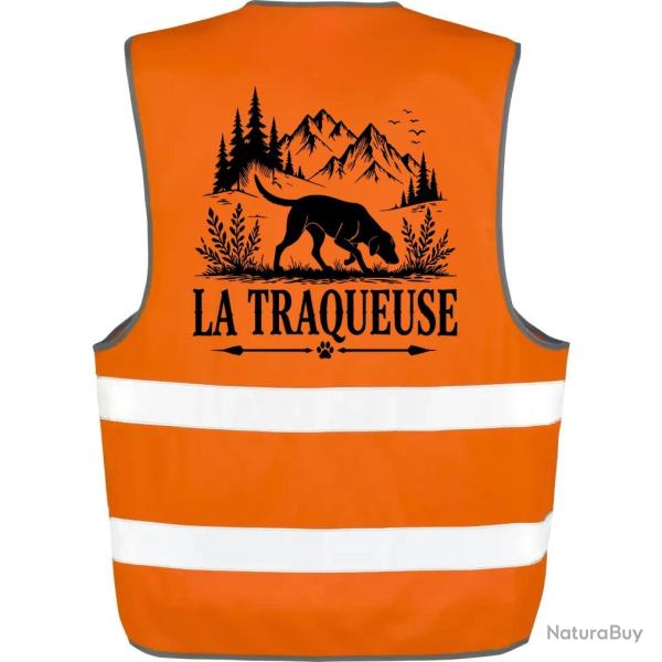 Gilet Chasse - La traqueuse - Chienne des montagnes - Orange