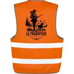 Gilet Chasse - La traqueuse - Duo personnalisable - Orange