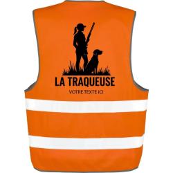 Gilet Chasse - La traqueuse - Personnalisable - Orange