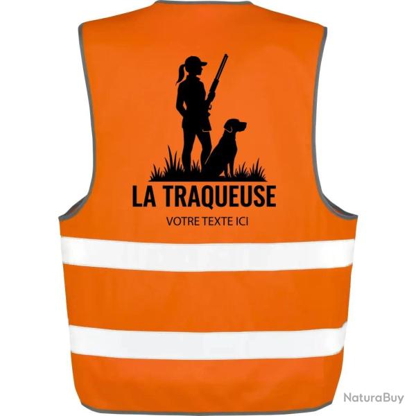 Gilet Chasse - La traqueuse - Personnalisable - Orange