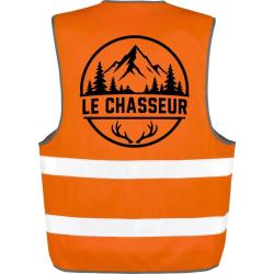 Gilet Chasse - Le chasseur - Montagnes et ramure - Orange