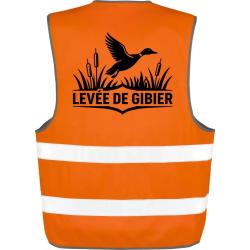 Gilet Chasse - Lev&eacute;e de gibier - Canard des roseaux - Orange