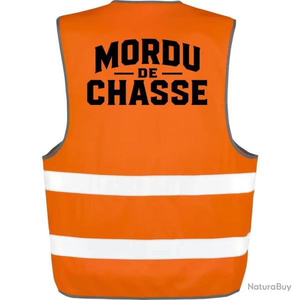Gilet Chasse - Mordu de chasse - Typographie - Orange