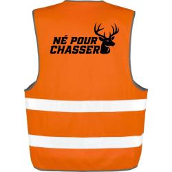 Gilet Chasse - N&eacute; pour chasser - Silhouette de cerf - Orange