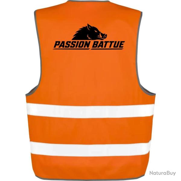 Gilet Chasse - Passion battue - Sanglier courant - Orange