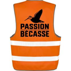 Gilet Chasse - Passion b&eacute;casse - Oiseau en vol - Orange