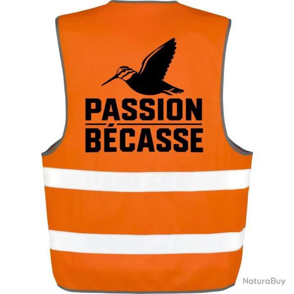 Gilet Chasse - Passion b�casse - Oiseau en vol - Orange