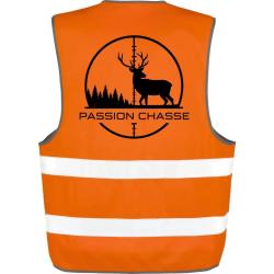 Gilet Chasse - Passion chasse - Empreinte orange