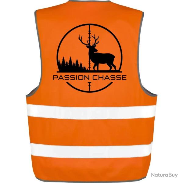 Gilet Chasse - Passion chasse - Empreinte orange