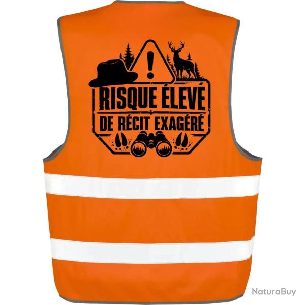 Gilet Chasse - R�cit de chasse exag�r� - Humour - Orange