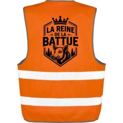 Gilet Chasse - Reine de la battue - Biche couronn&eacute;e - Orange