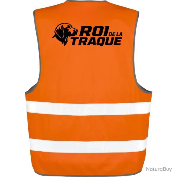 Gilet Chasse - Roi de la traque - Chien courant - Orange