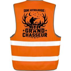 Gilet Chasse - Signe astrologique - Grand chasseur - Orange