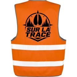 Gilet Chasse - Sur la trace - Empreinte de sanglier - Orange