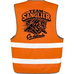 Gilet Chasse - Team sanglier - &Ccedil;a d&eacute;boule - Orange