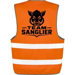 Gilet Chasse - Team sanglier - Portrait sauvage - Orange
