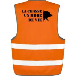 Gilet Chasse - Un mode de vie - Sanglier - Orange