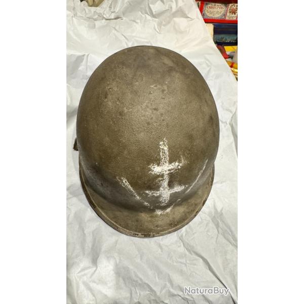 Casque US M1 WWII complet avec linaire et jugulaires