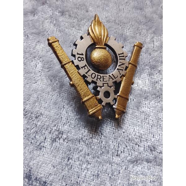 Insigne militaire 18 flor�al an section technique de l arm�e de terre drago g 4590