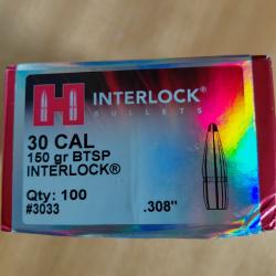 75 Ogives Hornady calibre 30 interlock 150 grains