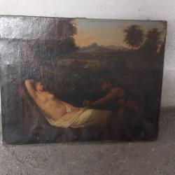 Huile sur toile xviii em tableau anciens signe