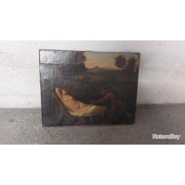 Huile sur toile xviii em tableau anciens signe