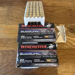 2 bo&icirc;tes de munitions Winchester Subsonic 40 Grains