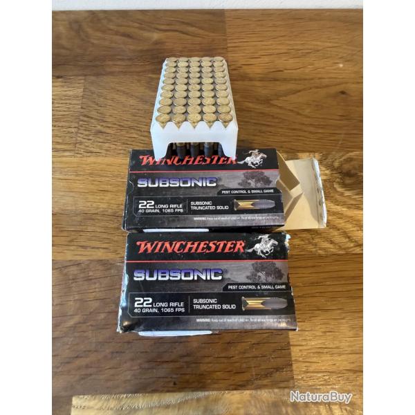 2 bo�tes de munitions Winchester Subsonic 40 Grains