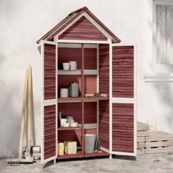 Abri &agrave; outils de jardin moka 89x52,5x175 cm bois massif pin