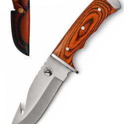 Couteau de chasse Cerf - Manche Pakkawood et &eacute;tui cuir