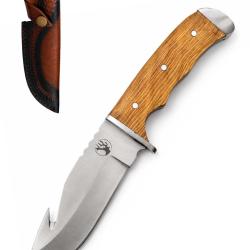 Couteau de chasse Cerf - Manche bois naturel