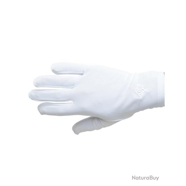 Gants blancs brod�s acacia M