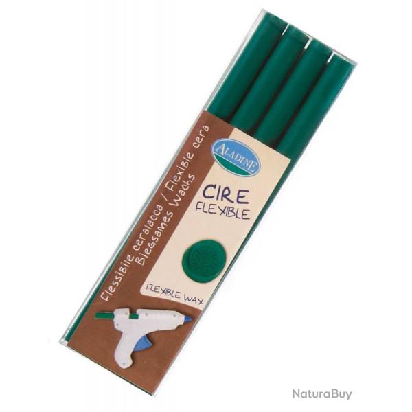 B�tons de cire verte flexible pour sceau - Pack de 4