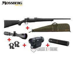 Pack MOSSBERG Patriot Cal 30-06 Sprg +Lunette 3-12x56+Monoculaire PARD NV009+Silencieux+Collier+ Fou