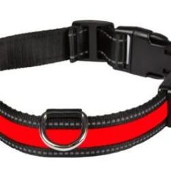 Collier Lumineux Rouge Pour Chien Rechargeable USB Taille L