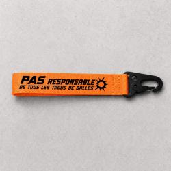 Porte-cl&eacute; Tir Sportif - Pas responsable des trous de balles - Bleu - Orange