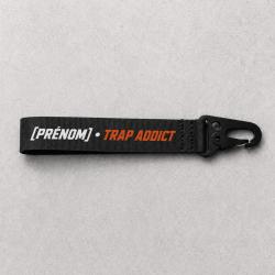 Porte-cl&eacute; Ball Trap - Pr&eacute;nom Trap Addict - Noir
