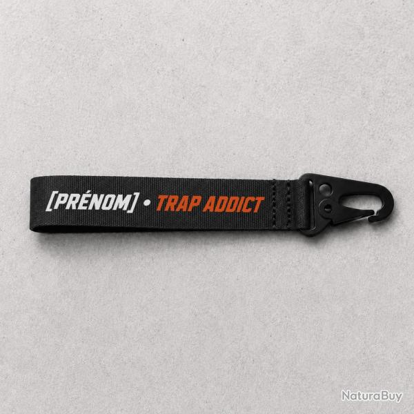 Porte-cl� Ball Trap - Pr�nom Trap Addict - Noir
