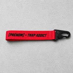 Porte-cl&eacute; Ball Trap - Pr&eacute;nom Trap Addict - Rouge