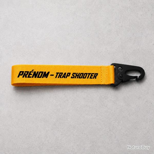 Porte-cl� Ball Trap - Pr�nom Trap Shooter - Jaune