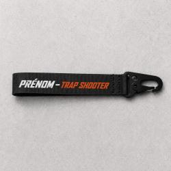 Porte-cl&eacute; Ball Trap - Pr&eacute;nom Trap Shooter - Noir