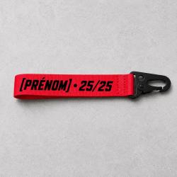Porte-cl&eacute; Ball Trap - Pr&eacute;nom 25/25 - Rouge