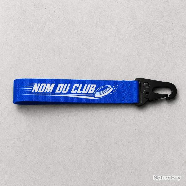 Porte-cl� Ball Trap - Nom du club - Bleu