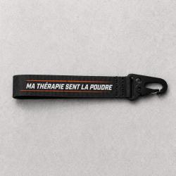 Porte-cl&eacute; Ball Trap - Ma th&eacute;rapie sent la poudre - Noir
