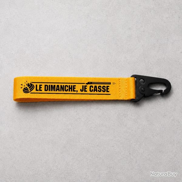 Porte-cl� Ball Trap - Le dimanche je casse - Jaune