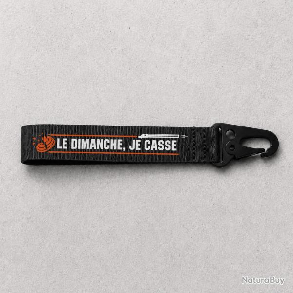 Porte-cl� Ball Trap - Le dimanche je casse - Noir