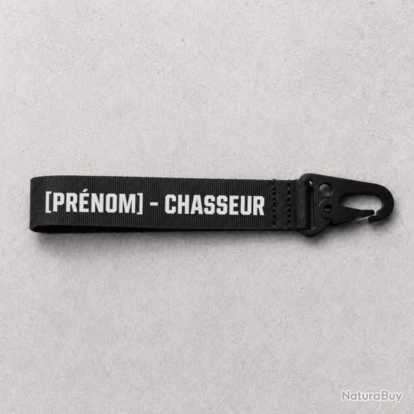 Porte-cl� Chasse - Pr�nom chasseur - Noir