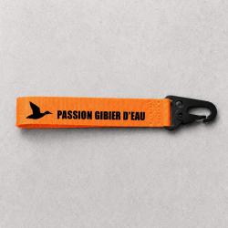 Porte-cl&eacute; Chasse - Passion gibier d'eau - Orange