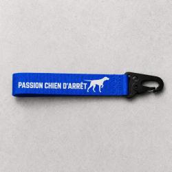 Porte-cl&eacute; Chasse - Passion chien d'arr&ecirc;t - Bleu